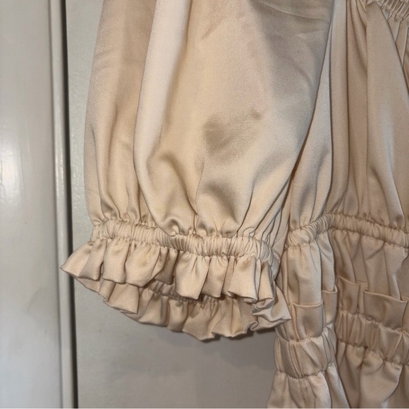 Antonio Melani Angel Sateen Short Sleeve Blouse. Medium. Color: Champagne. - Picture 2 of 6